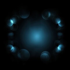 Poster - Blue Abstract Background with Light Bokeh Effects in Darkness