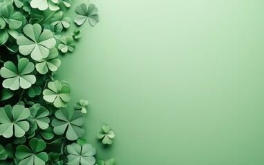 Sticker - Simple green gradient background mockup with soft shadows for text Saint Patricks Day theme