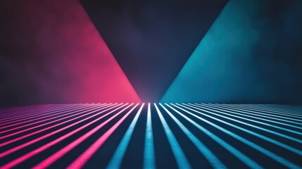 Poster - A laser show with vibrant beams of light crisscrossing a concert hall, creating a dynamic and energetic atmosphere.