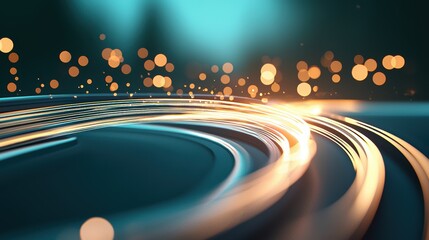 Poster - Abstract streaks of glowing light against a dark background, representing speed, energy, and dynamism.