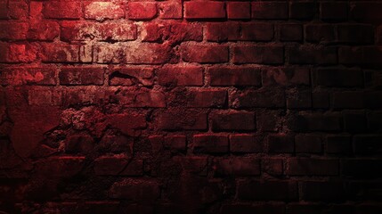Poster - Cracked and stained old brick wall background with brownish-red hues, giving an industrial and urban decay appeal.