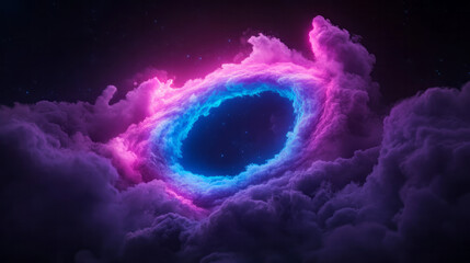 Poster - A mesmerizing whirlpool of neon hues, rippling waves of paint-like textures evoking a soft, surreal