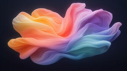 Poster - A mesmerizing whirlpool of neon hues, rippling waves of paint-like textures evoking a soft, surreal