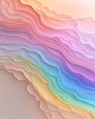 Leinwandbilder - An overhead view capturing wave after wave of luminous pastel colors, softly undulating in a