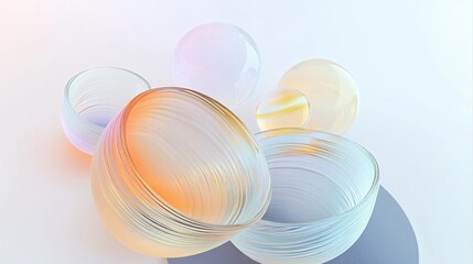 Poster - Abstract glass spheres with gradient colors on light background