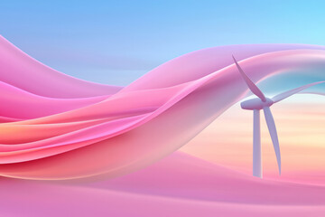 Poster - A minimal view of a modern turbineâ€™s rotor in smooth motion, subtly blurred blades framed by
