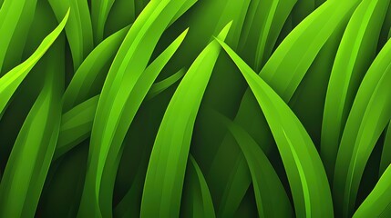 Poster - Minimalist grass background with evenly cut blades, deep green hues, and soft light effects, perfect for eco-friendly designs.