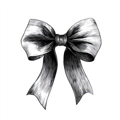 Wall Mural - Flat Bow illustration drawing black.