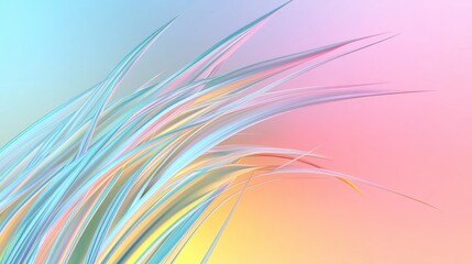 Poster - Abstract pastel light blades in gradient background with soft hues