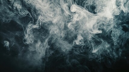 Poster - Tendrils of gray smoke rising and dispersing with a wispy effect and large open space for creative design.
