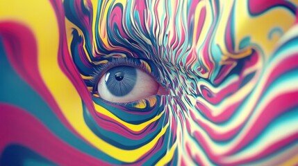 Poster - An abstract wavy psychedelic background image.