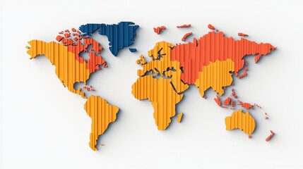 Poster - World map infographic concept. Vibrant 3D World Map Infographic with Modern Data Visualization Design