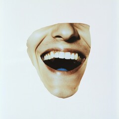 Wall Mural - Laugh collage mouth teeth.