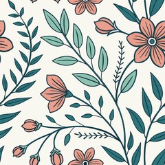 Poster - Seamless patterns. Fabric pattern. Botanical illustrations with hand-drawn style. textile, Tile 