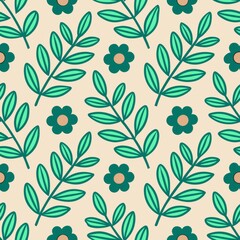 Poster - Seamless patterns. Fabric pattern. Botanical illustrations with hand-drawn style. textile, Tile 