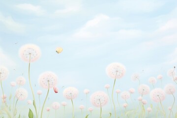 Wall Mural - Painting of Dandelion border backgrounds dandelion outdoors.