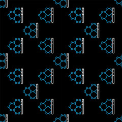 Poster - Chemical Formula with Test Tube vector Microbiology and Chemistry concept outline seamless pattern