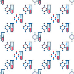 Poster - Chemical Compound with Test Tube vector concept colored seamless pattern