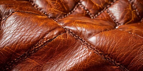 Aufkleber - A brown leather jacket with a quilted pattern