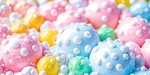 Aufkleber - A bunch of colorful balls with white dots on them