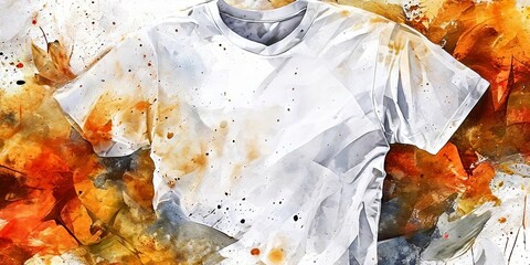 Aufkleber - A white shirt with a yellow background