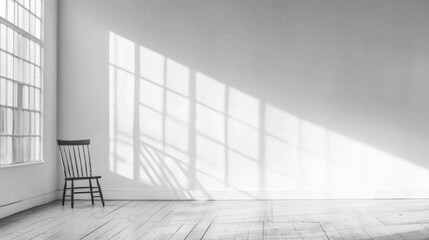 Wall Mural - Empty Room, Sunlight, Shadows, Interior Design, Minimalist