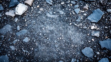 Aufkleber - Closeup of textured gravel surface featuring various shapes and sizes of rocks : Generative AI