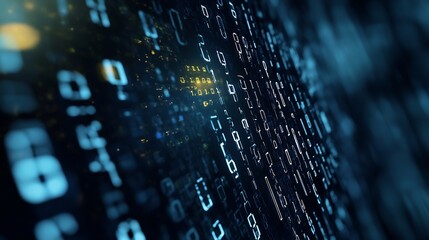 Leinwandbilder - Futuristic digital abstract with data visualization representing technology and connectivity in a vibrant scenario : Generative AI