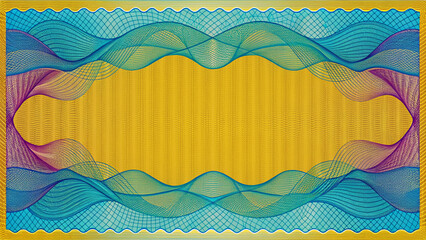 Wall Mural - abstract teal and purple wave design with intricate network pattern