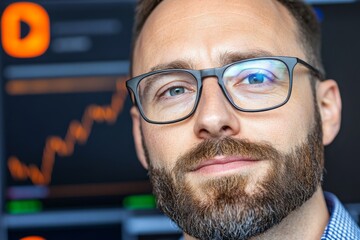 Aufkleber - A financial analyst monitoring live stock market statistics on multiple computer screens