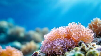 Poster - Colorful Coral Reef Under the Clear Blue Ocean Water Full of Marine Life : Generative AI