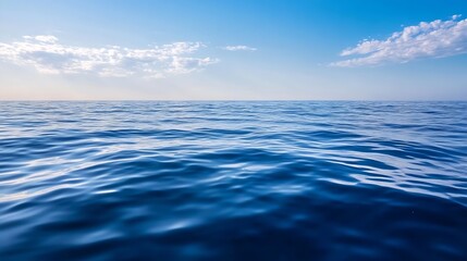 Aufkleber - Vast and serene ocean surface with gentle waves under a clear blue sky : Generative AI
