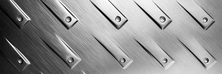 Poster - Textured metal surface with raised patterns and reflections