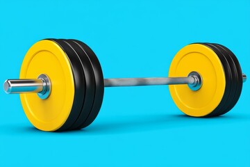 Aufkleber - A flat, modern design of a barbell with progress indicators, representing physical training