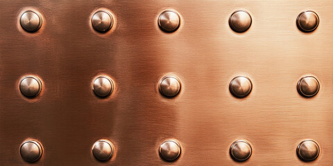 Poster - Copper surface with decorative rivets in a modern design