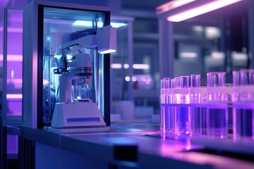 Poster - An unmanned automatic factory production robot performs manufacturing in the factory.