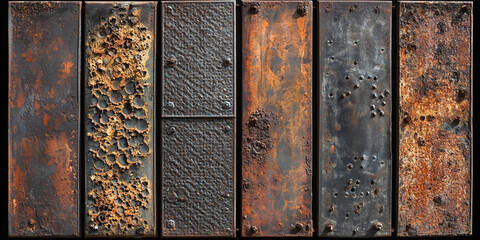 Poster - Textured metal panels with patina and corrosion patterns