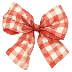 Wall Mural - Red checkered bow illustration