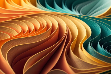 Fototapete - Colorful abstract waves creating a stunning visual design