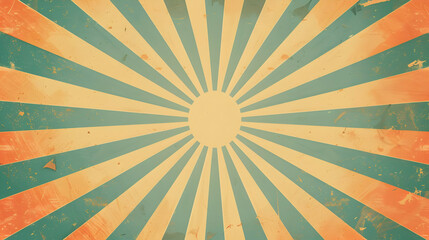 Poster - Retro sunburst background with vibrant rays radiating from a central point, ideal for design use