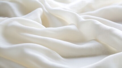 Leinwandbilder - Elegant white fabric draped softly showcasing its smooth texture : Generative AI