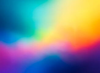Wall Mural - a vibrant and smooth color gradient background featuring a beautiful blend of blue, green, yellow, o