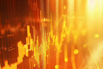 Poster - abstract representation of financial data trends with glowing lines and warm colors in background (1