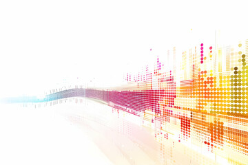 Poster - Abstract colorful digital wave pattern with vibrant dots and gradients creating a dynamic background