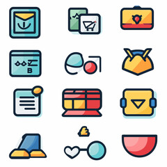 Poster - Colorful Icon Set Illustrating Business and Finance Concepts Collection