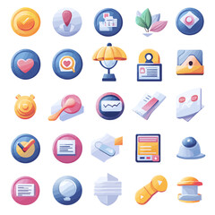 Poster - Diverse Icon Set Depicting Business Finance Health and Technology Concepts