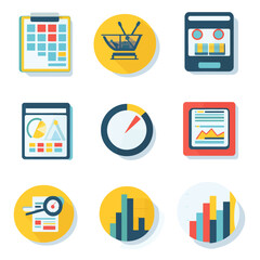 Poster - Data Analytics and Business Growth Icons Set for Marketing and Reporting