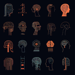 Poster - Artificial Intelligence Head Circuit Board Tech Brain Innovation Design