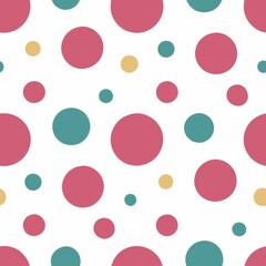 Aufkleber - Seamless patterns. Fabric pattern. Polka dots with different sizes. textile, Tile 