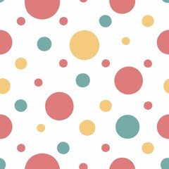 Aufkleber - Seamless patterns. Fabric pattern. Polka dots with different sizes. textile, Tile 